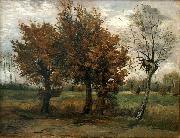 Vincent Van Gogh Autumn landscape with four trees oil painting